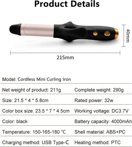 Cordless curling wand - cordless,